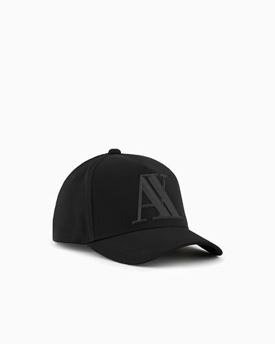 Armani Exchange Herren Rubber Logo Ax Cap Baseball Cap, Schwarz, Einheitsgröße von Armani Exchange