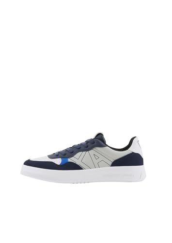 Armani Exchange Herren Seattle, Suede Details, Embroidered Logo Sneaker, Grey+Navy, 42 EU von Armani Exchange