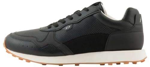 Armani Exchange Herren Serg, Openwork, on Tone Laces Sneaker, Black, 45 EU von Armani Exchange