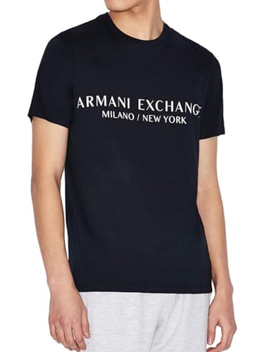 Armani Exchange Herren Short Sleeve Milan New York Logo Crew Neck T-shirt T Shirt, Navy, L EU von Armani Exchange