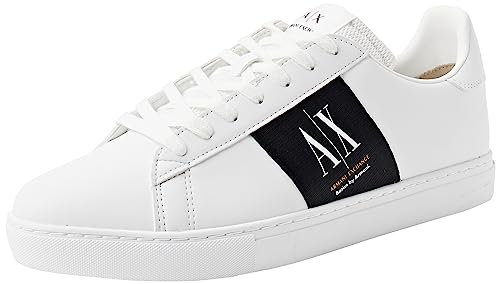 Armani Exchange Herren Side Logo Patch, Basic, Sneaker, OP.WHT+OP.WHT+OP.WHT, 44 EU von Armani Exchange