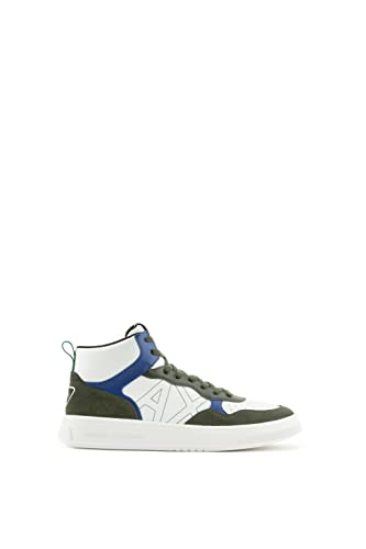 Armani Exchange Herren Side Sewn Logo, Cow Suede Details, high top Sneaker, Dark/Green, 40 EU von Armani Exchange