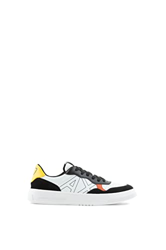 Armani Exchange Herren Side Sewn Logo, Low top Sneaker, Black/Yellow, 44 EU von Armani Exchange