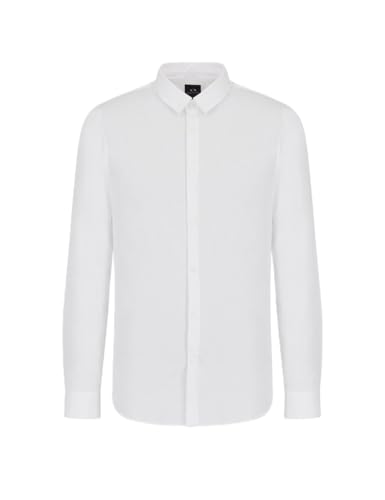 Armani Exchange Herren Slim Fit Stretch Button Down, Weiss/opulenter Garten, X-Klein von Armani Exchange