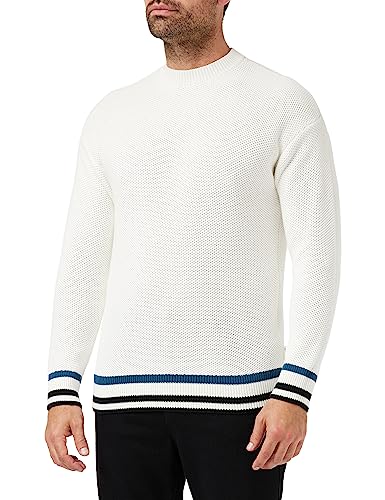 Armani Exchange Herren Substainable, Long Sleeves, Hem Stripes Pullover Sweater, Weiß, XL EU von Armani Exchange