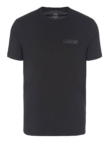 Armani Exchange Herren Sustainable, Logo On Front, Cross Gender, Regular Fit T-Shirt, Schwarz, L EU von Armani Exchange