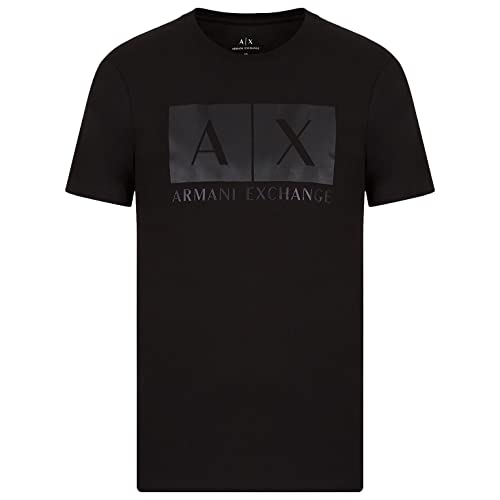 Armani Exchange Herren-T-Shirt 3LZTHB ZJH4Z, Kurzarm, Rundhalsausschnitt, Schwarz , Medium von Armani Exchange