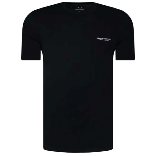 Armani Exchange Herren-T-Shirt 8NZT91 Z8H4Z, Kurzarm, Rundhalsausschnitt, Schwarz , Large von Armani Exchange