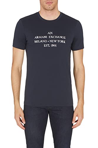 Armani Exchange Herren Urban, Slim Fit, Milano New York T-Shirt, Navy, S von Armani Exchange