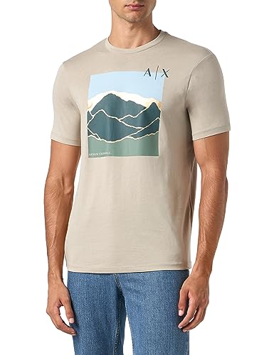 Armani Exchange Herren Valley Graphics, Regular Fit T-Shirt, London Fog, M von Armani Exchange