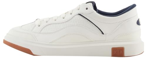 Armani Exchange Herren Venice, Debossed Logo, Chunky Sneaker, Off White+ Navy, 46 EU von Emporio Armani