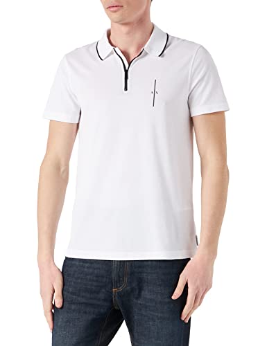 Armani Exchange Herren Vertical Polohemd, Weiß, XS von Armani Exchange