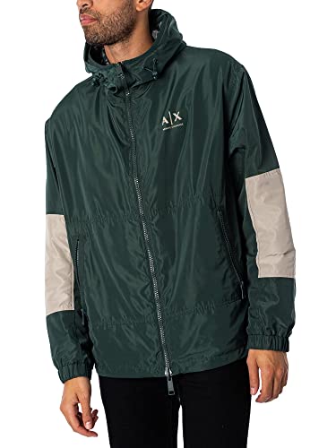 Armani Exchange Herren Wendbares, nachhaltiges, recyceltes Nylon. Jacket, Green G/Lon.Fog/G.GA, XXL von Armani Exchange