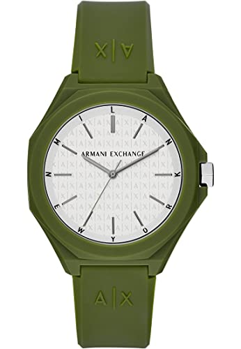 Armani Exchange Herrenuhr 3-Zeiger-Werk Nylon grün, AX4601 von Armani Exchange