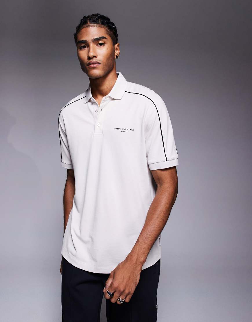 Armani Exchange - Kurzärmliges Polohemd in Cremeweiß von Armani Exchange