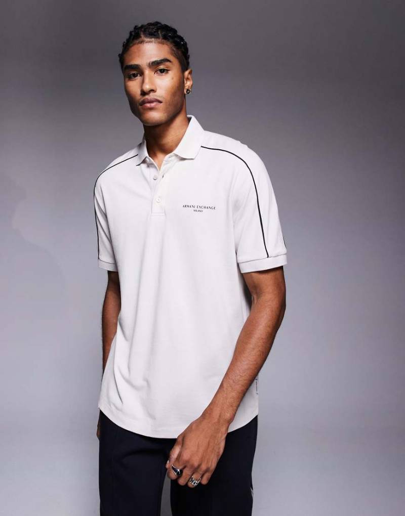 Armani Exchange - Kurzärmliges Polohemd in Cremeweiß von Armani Exchange