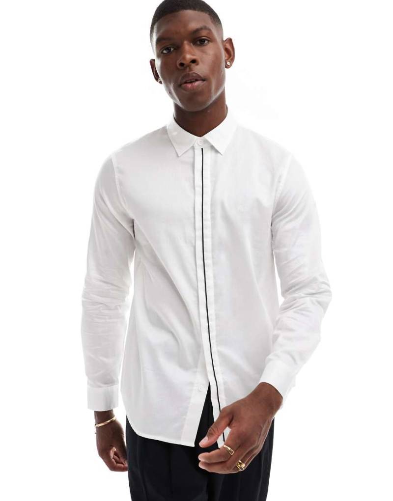 Armani Exchange - Langärmliges Hemd in gebrochenem Weiß von Armani Exchange
