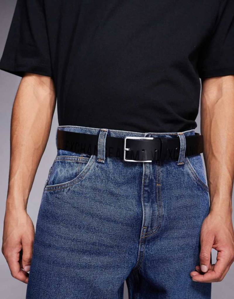 Armani Exchange - Ledergürtel in Schwarz mit Logo von Armani Exchange