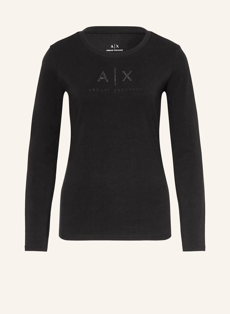 Armani Exchange Longsleeve Mit Schmucksteinen schwarz von Armani Exchange
