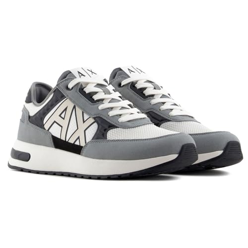 Armani Exchange Male Dusseldorf Embossed Geometric Motifs, Lace up Sneaker, Multicolor, 42 von Armani Exchange