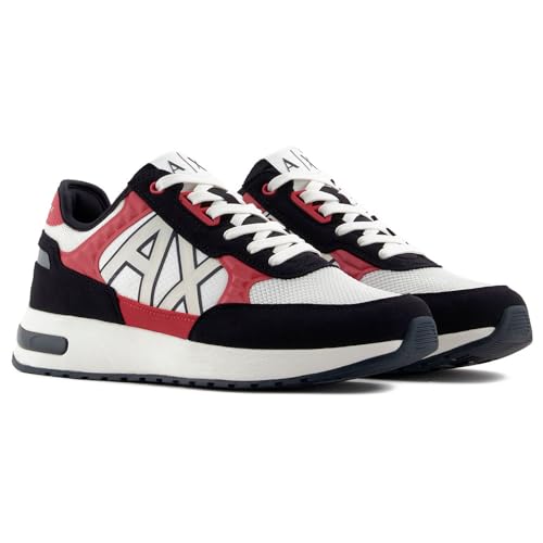 Armani Exchange Male Dusseldorf Embossed Geometric Motifs, Lace up Sneaker, Multicolor, 42 von Armani Exchange
