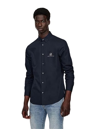 Armani Exchange Men's A|x Long Sleeve Icon Logo Button Shirt, Deep Navy, X-Klein von Armani Exchange