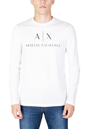 Armani Exchange Herren A|x Long Sleeve Logo Crewneck T-Shirt, Weiß, M von Armani Exchange