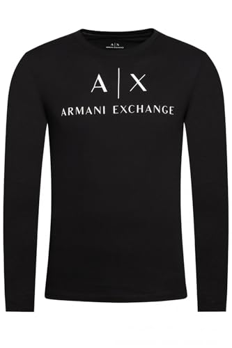 Armani Exchange Men's A|x Long Sleeve Logo Crewneck T-Shirt Black,L von Armani Exchange