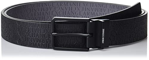 Armani Exchange Herren Wendbarer Gürtel mit geprägtem Logo. Belt, Black Grey, TU von Armani Exchange