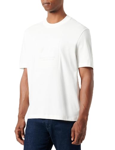 Armani Exchange Men's Black Edition, Embossed Front Logo T-Shirt Off White,M von Armani Exchange