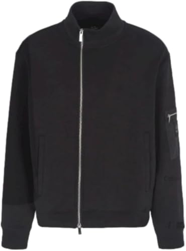 Armani Exchange Men's Black Edition, Sleeve Pocket, Silicon Logo Patch Sweatshirt Black,XL von Armani Exchange