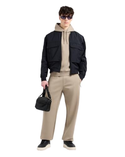 Armani Exchange Men's Blue Edition, Logo Patch Blouson Jacket, Deep Navy, M von Armani Exchange