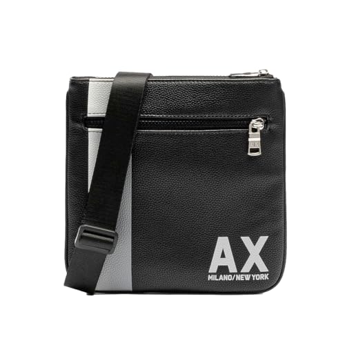Armani Exchange Men's Color Block Ax Bag Flat Crossbody, Nero von Armani Exchange