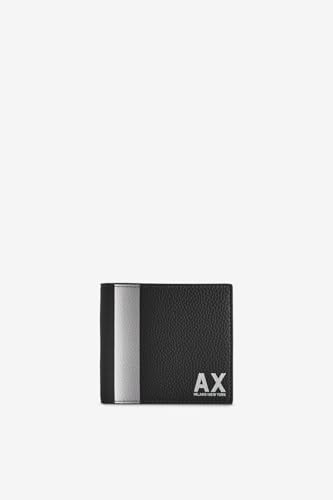 Armani Exchange Men's Color Block Ax Billfold Credit Card Bi-Fold Wallet, Nero von Armani Exchange