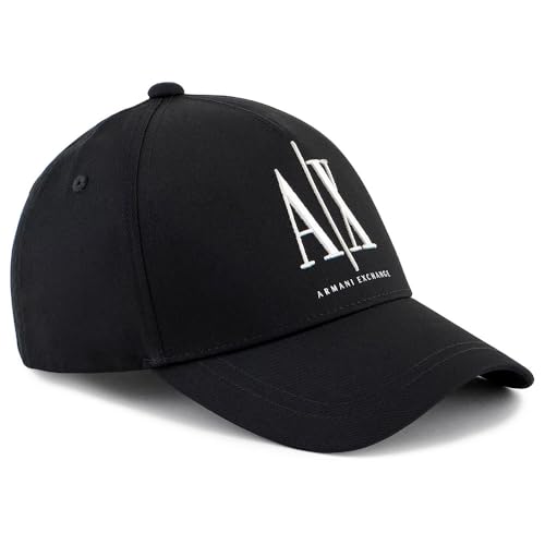 Armani Exchange Men's Curved Visor Contrast Front Logo Baseball Cap, Black, TU von Armani Exchange