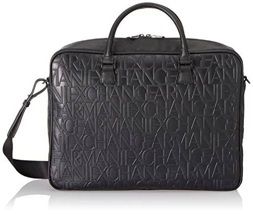 Armani Exchange Herren Essential Jim, Sustainable Embossed Monogram, Zipper Briefcase, von Armani Exchange