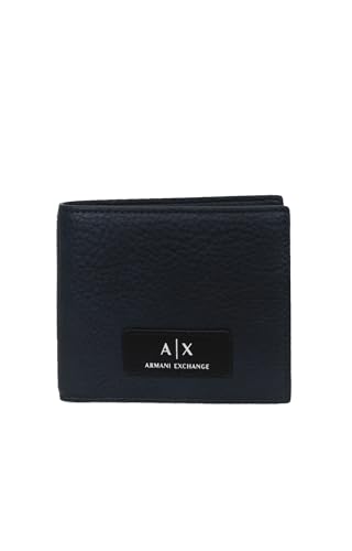 Armani Exchange Men's Embroidered Logo, Coin Pocket Billfold, Blue von Armani Exchange