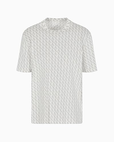 Armani Exchange Men's Essential, All Over Logo,Regular Fit,White,M von Armani Exchange