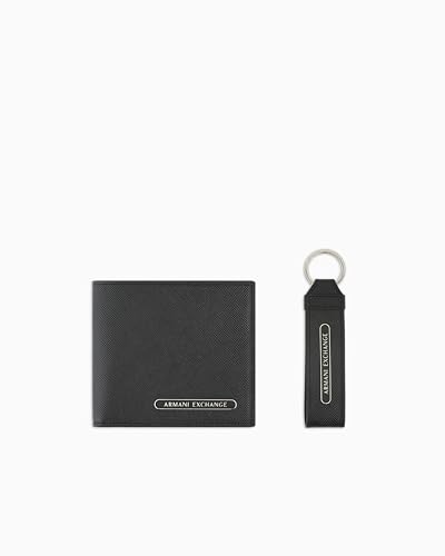 Armani Exchange Men's Essential, Barcelona Side Lettering Logo Wallet Gift Set, Black, TU von Armani Exchange