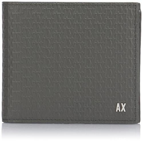 Armani Exchange Men's Essential, Elba, Debossed Overall Logo Bi-Fold Wallet, Dark Shadow von Armani Exchange