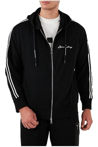 Armani Exchange Men's, Essential, Logo Signature, Full Zip,Sweatshirt, Black,L von Armani Exchange