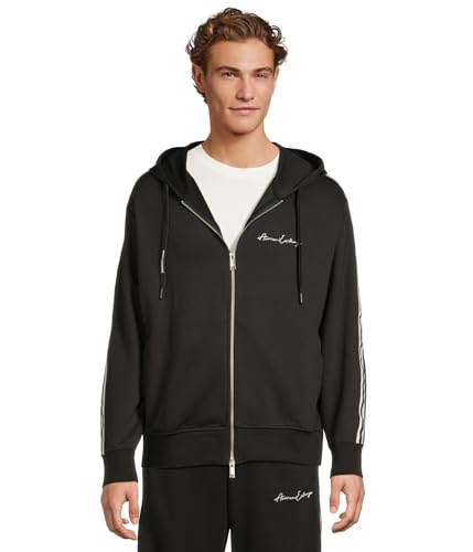 Armani Exchange Men's Essential, Logo Signature, Full Zip Hooded Sweatshirt, Balck, S von Armani Exchange