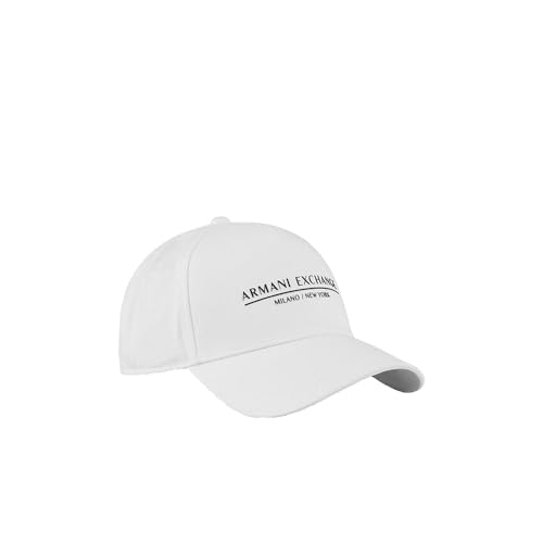 Armani Exchange Men's Essential, Milano/New York, Logo Lettering Baseball Cap, Weiß, Einheitsgröße von Armani Exchange