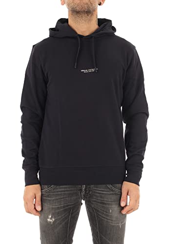 Armani Exchange Men's, Essential, Milano/New York Logo Lettering Hooded Sweatshirt, Navy, XXL von Armani Exchange