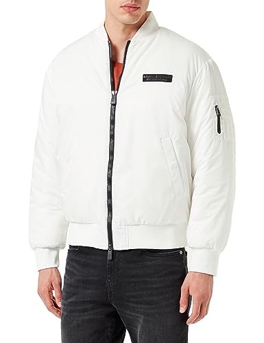Armani Exchange Men's Limited Edition We Beat as One Nylon Bomber Shell Jacket, White, Extra Large von Armani Exchange