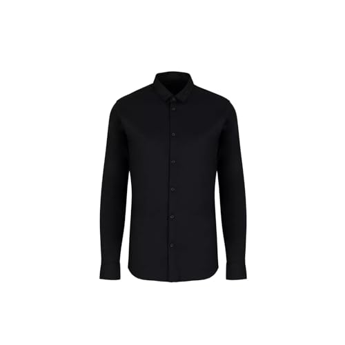 Armani Exchange Men's Long Sleeve Ultra Stretch Lyocell Button Down Shirt. Slim Fit. Black,L von Armani Exchange