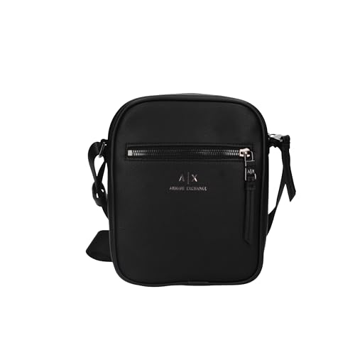 Armani Exchange Herren Essential Dino, Front Pocket, Zip Around Crossbody, Nero von Armani Exchange