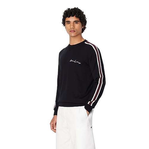 Armani Exchange Bright Up M6F Men's Color Stripe, Italic Logo, Soft TouchPullover SweaterBlueExtra Large von Armani Exchange