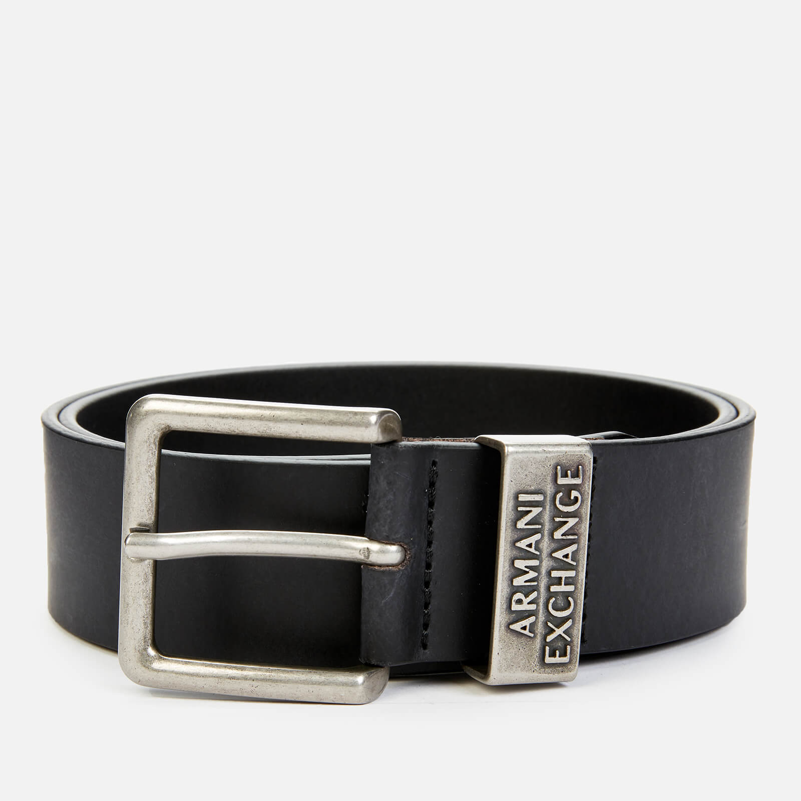 Armani Exchange Men's Metal Buckle Leather Belt - Black - W32 von Armani Exchange