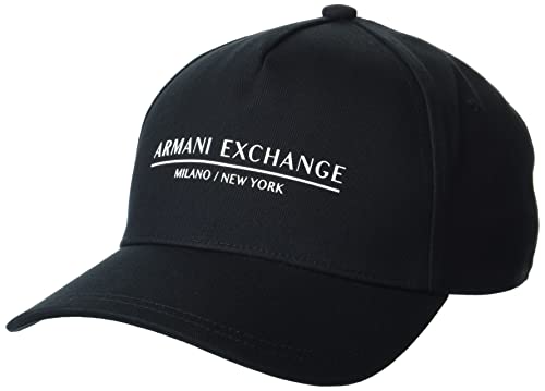 Armani Exchange Men's Essential, Milano/New York, Logo Lettering Baseball Cap, Black, Einheitsgröße von Armani Exchange